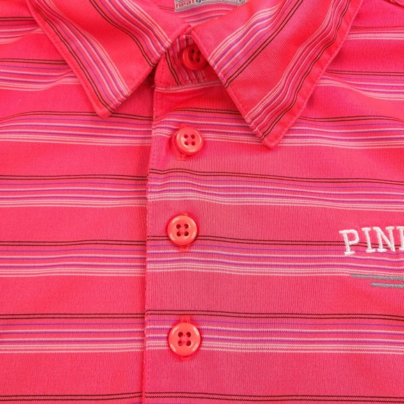 Under Armour Polo Shirt Mens Large Pink Golf Heat Gear Pine Crest Embroidery - Picture 5 of 13